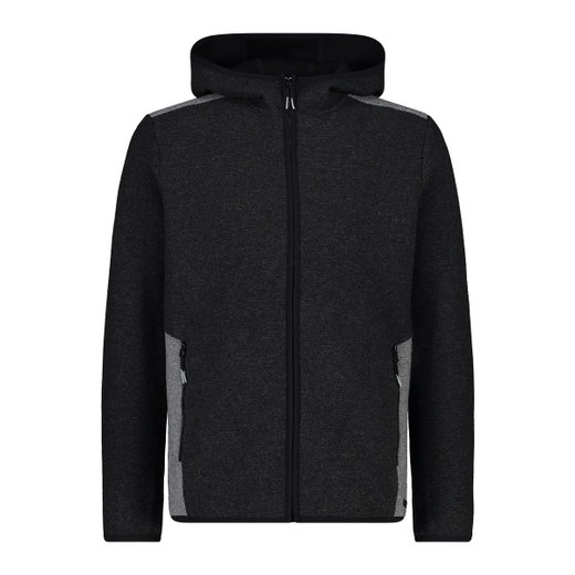 CMP Fleecejacke Wool-Tech mit Kapuze carbongrau Herren
